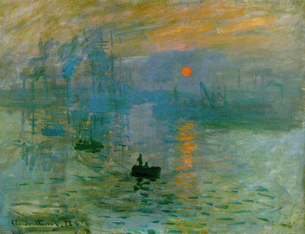 Claude Monet'nin 1872 tarihli İzlenim: Gün Doğumu (Impression soleil levant) isimli tablosu, akımın adının kaynağıdır.
