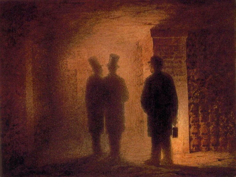 Viktor Hartmann, The Paris Catacombs, Suluboya, 17 x 12.9 cm, The Russian Museum Sint-Petersburg