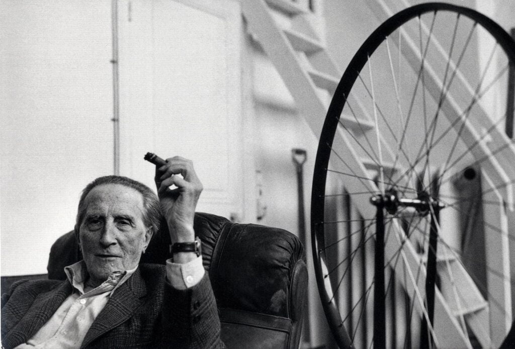 Marcel Duchamp photographed by Henri Cartier-Bresson in 1968, a promised gift of Barbara and Aaron Levine to the Hirshhorn Museum and Sculpture Garden.