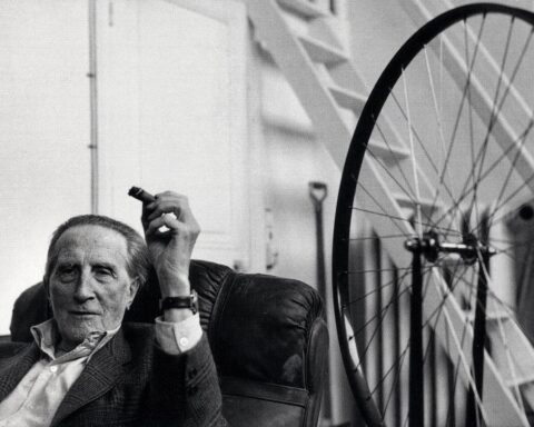 Marcel Duchamp photographed by Henri Cartier-Bresson in 1968, a promised gift of Barbara and Aaron Levine to the Hirshhorn Museum and Sculpture Garden.