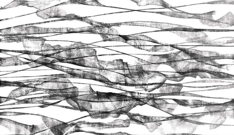 Murat Akagündüz, “Yankı-a (İz Serisi)”, 2022, kağıt üzerine grafit kalemi, 75 x 105 cm