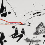 İnci Eviner | Filin Kulağı Bir Yayla, Bin Yayla (detay) 2020 Kağıt üzerine mürekkep, füzen ve serigrafi 46.5 x 237x 3 cm