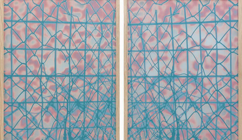 Clemens Wolf, Remix 12, 2022, Ayna, kumlama tekniği- Mirror, sandblasted, 98x78x2 cm