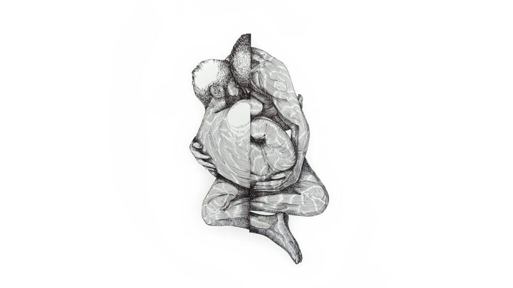 Alp İşmen, isimsiz / untitled, kağıt üzerine mürekkep / ink on paper, 76x56cm, 2020