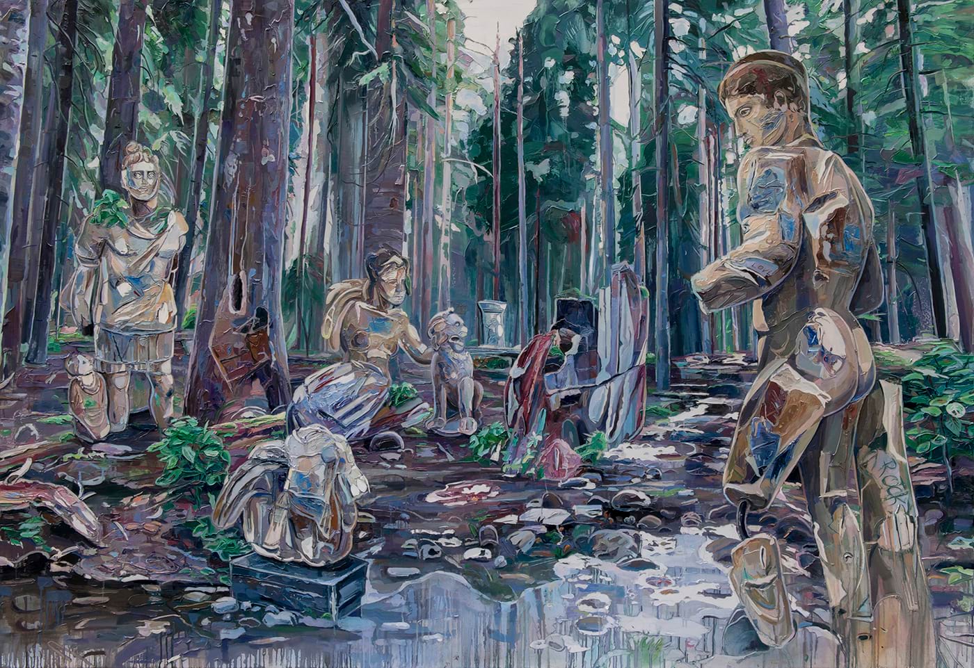 Burcu Perçin, Burada her şey var, 2021, oil on canvas, 175x250 cm