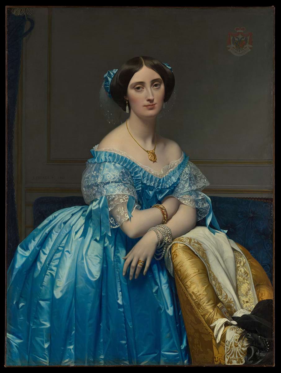Jean-Auguste-Dominique Ingres, La Princesse de Broglie, 90x121 cm, 1853, Tuval üzerine Yağlıboya