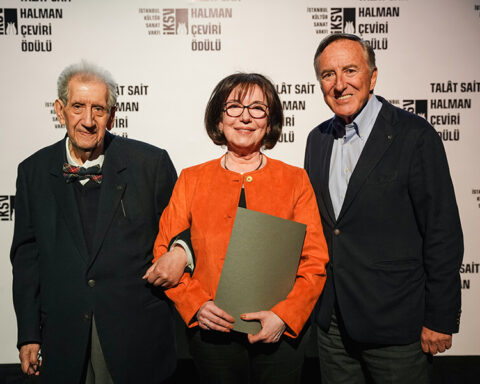 Talât Sai tHalman Çeviri Ödülü-Ödül Törenini. Doğan Hızlan, Regaip Minareci, Bülent Eczacıbaşı. Fotoğraf: Fatih Yılmaz