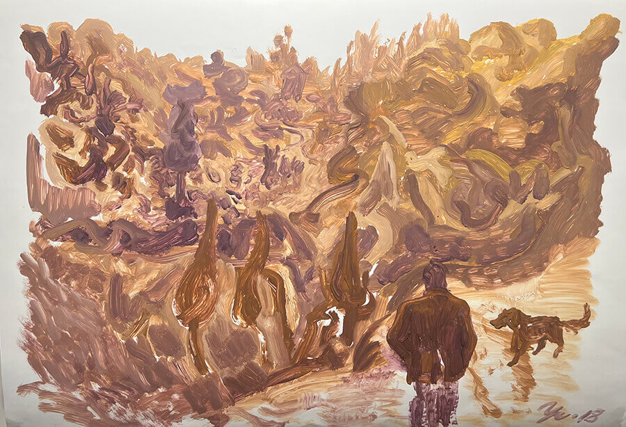 Yavuz Tanyeli, Untitled #3, 2018, oil on paper, 85x115 cm