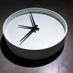 The Clock, 2022 wet painting on aluminium, anti reflex glass, electric clock movement 23 104 cm (diameter)