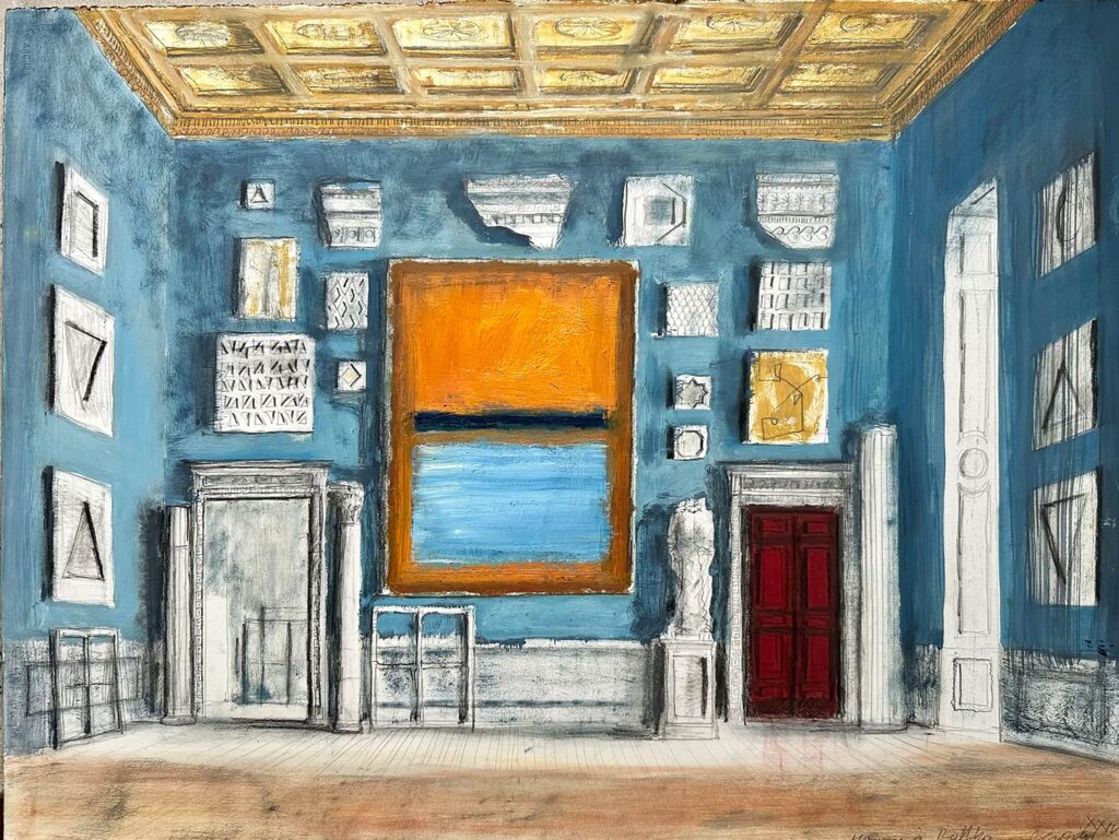 Hommage a Rothko, 2024, Oil and pencil on paper, 57x76cm, Pierre Bergian