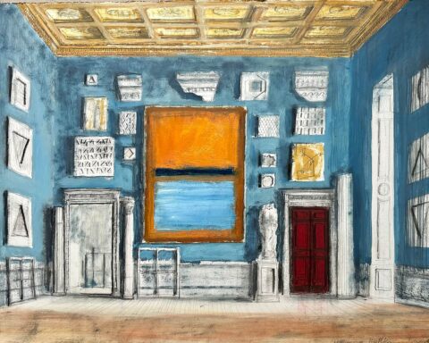 Hommage a Rothko, 2024, Oil and pencil on paper, 57x76cm, Pierre Bergian