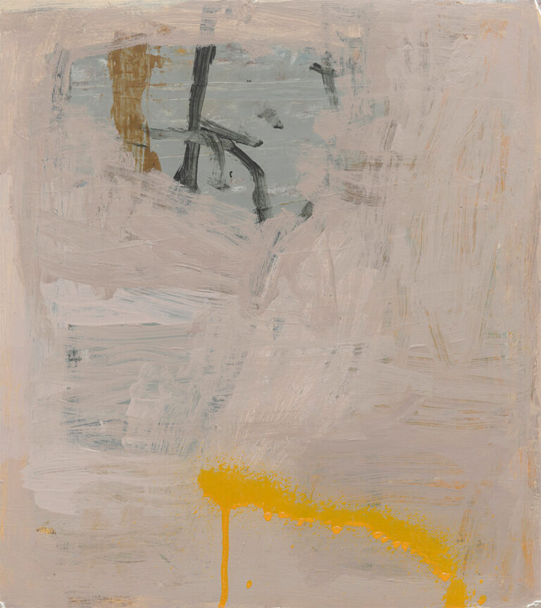 Mert Diner, unt.us.p3 (uncanny states series), 2022, Kkağıt üzerine akrilik ve sprey, 35x31 cm