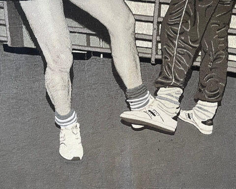 Mustafa Boğa, Dansçılar / Dancers, Serbest El Makine Nakışı, 2024, 85 x 48cm