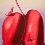 Nadine Sengstock, ''Kirschgarten'' / ''I love my bottom'', oil on canvas, 100x80 cm, 2021