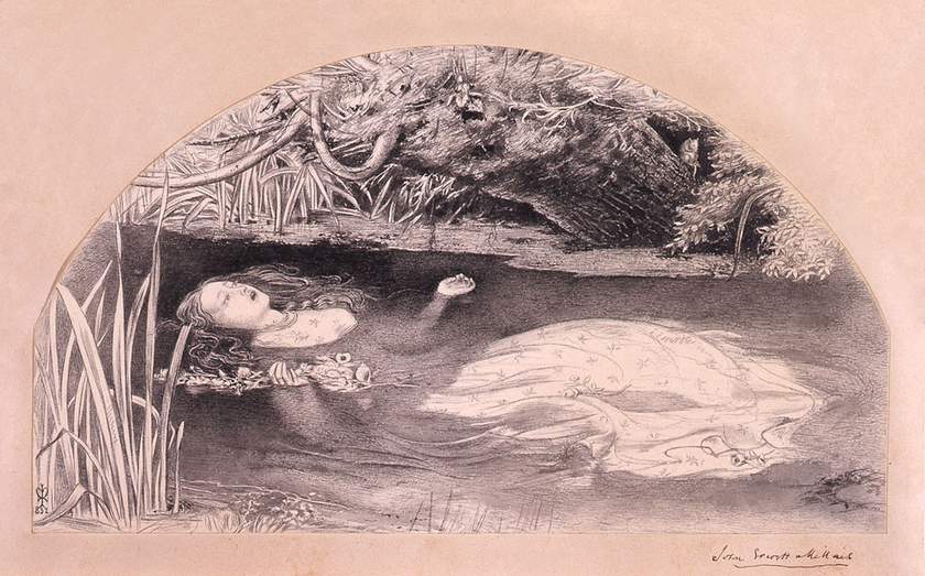 Sir John Everett Millais, Ophelia Eskizi.