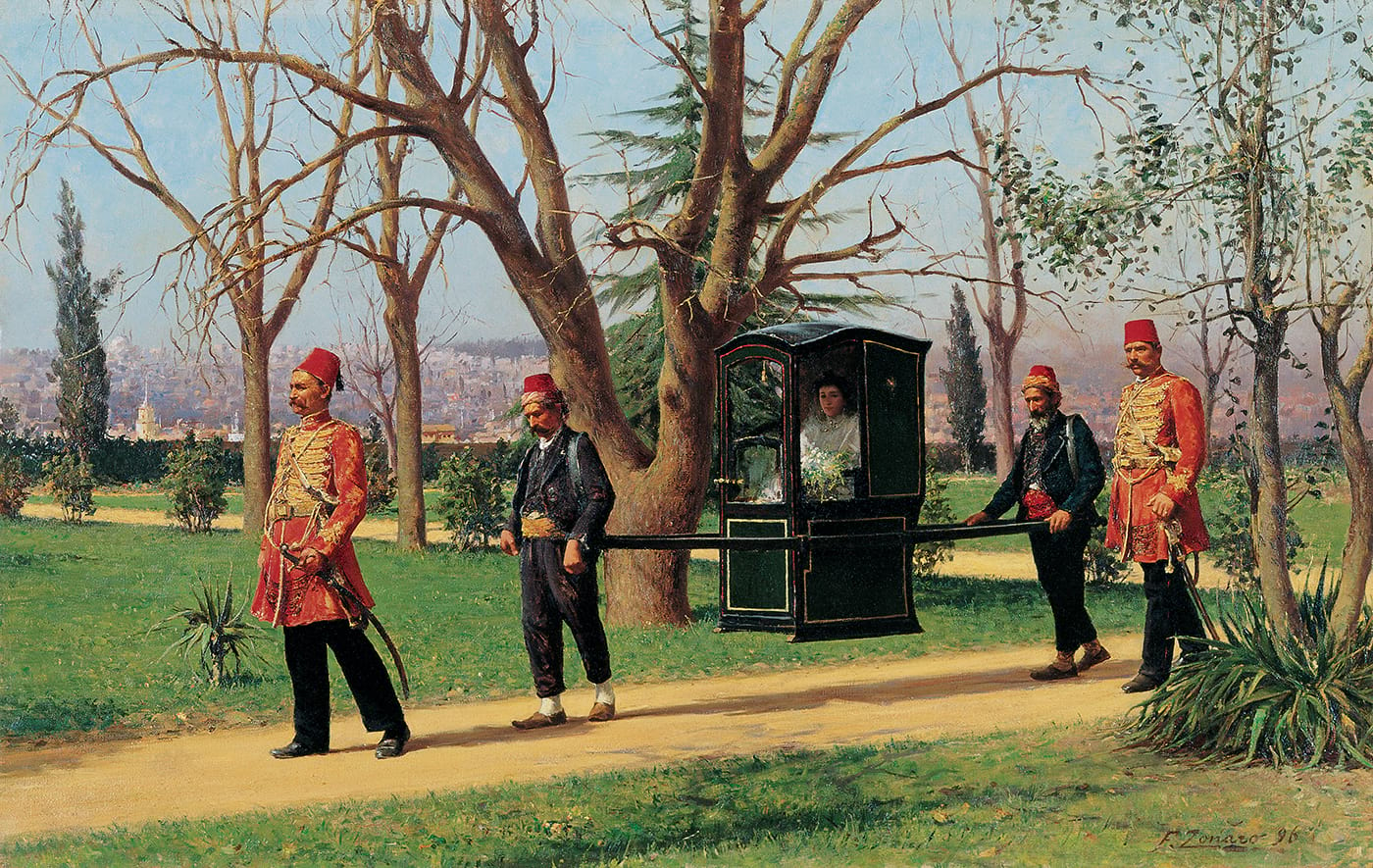 İngiliz Elçisinin Kızı Tahtırevanda, Fausto Zonaro , 1896