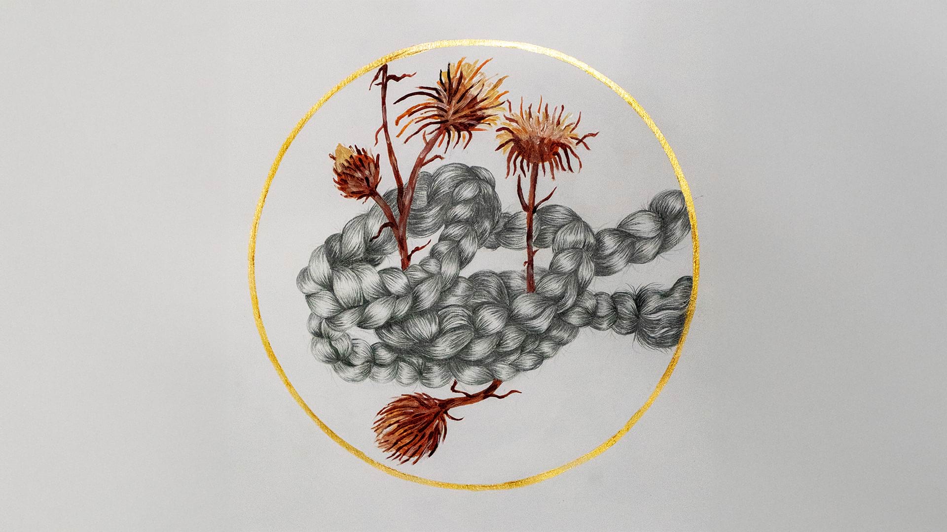 Rabia Kalyoncuoğlu, Belirsiz Çizgiler I, 2024, Kağıt Üzerine Karakalem, Akrilik, 30x30 cm