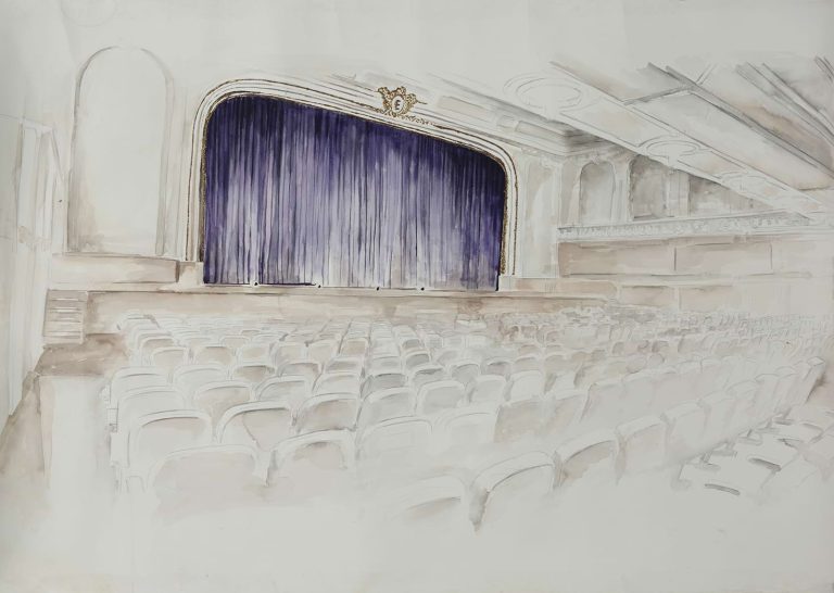 Fulya Çetin, Emek Sineması, 2011, Kağıt üzerine suluboya, 70x100 cm, Fotoğraf, Yapı Kredi Kültür Sanat için Koray Şentürk