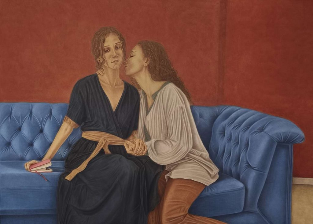 Rugül Serbest, Öpücük, 130x180 cm. T. Ü. Y. B. 2025