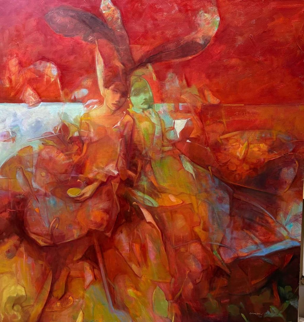 Mahir Güven, 122x130 cm, Tuval üzerine yağlı boya, 2025,
"Midas'ın Kulakları" serisi