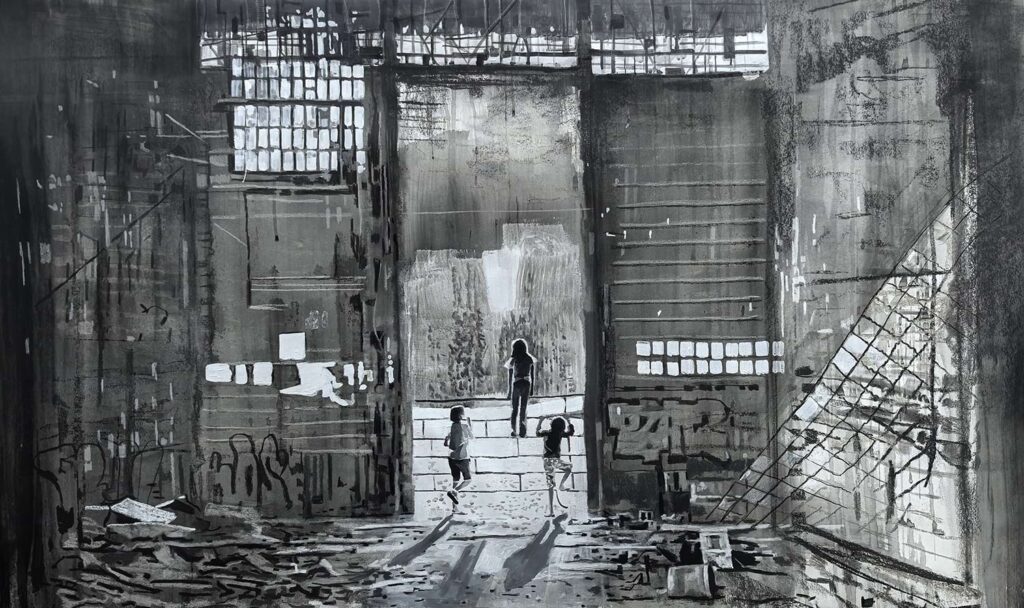 Sidar Baki, Untitled, 2025, mixed media on paper , 96 x 151 cm