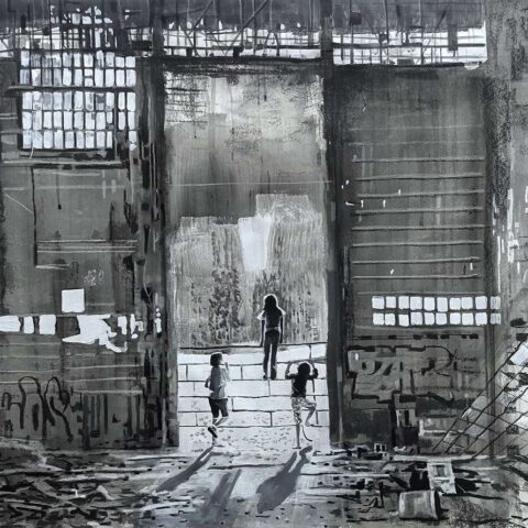 Sidar Baki, Untitled, 2025, mixed media on paper , 96 x 151 cm