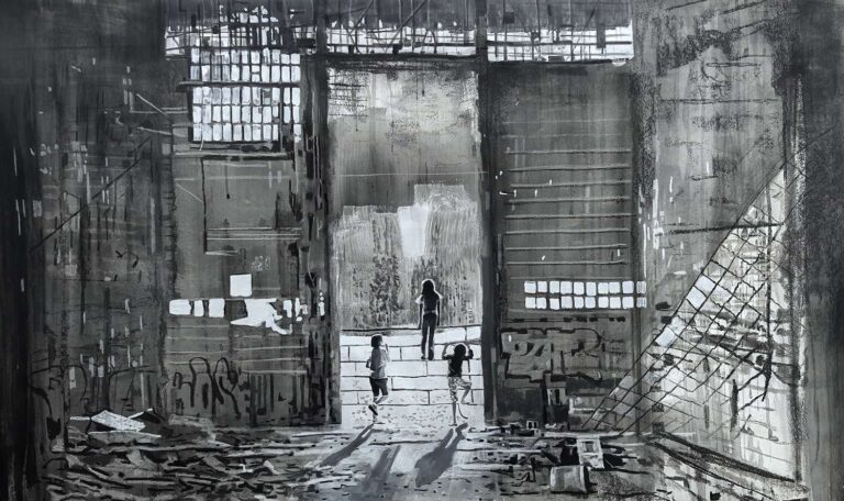 Sidar Baki, Untitled, 2025, mixed media on paper , 96 x 151 cm