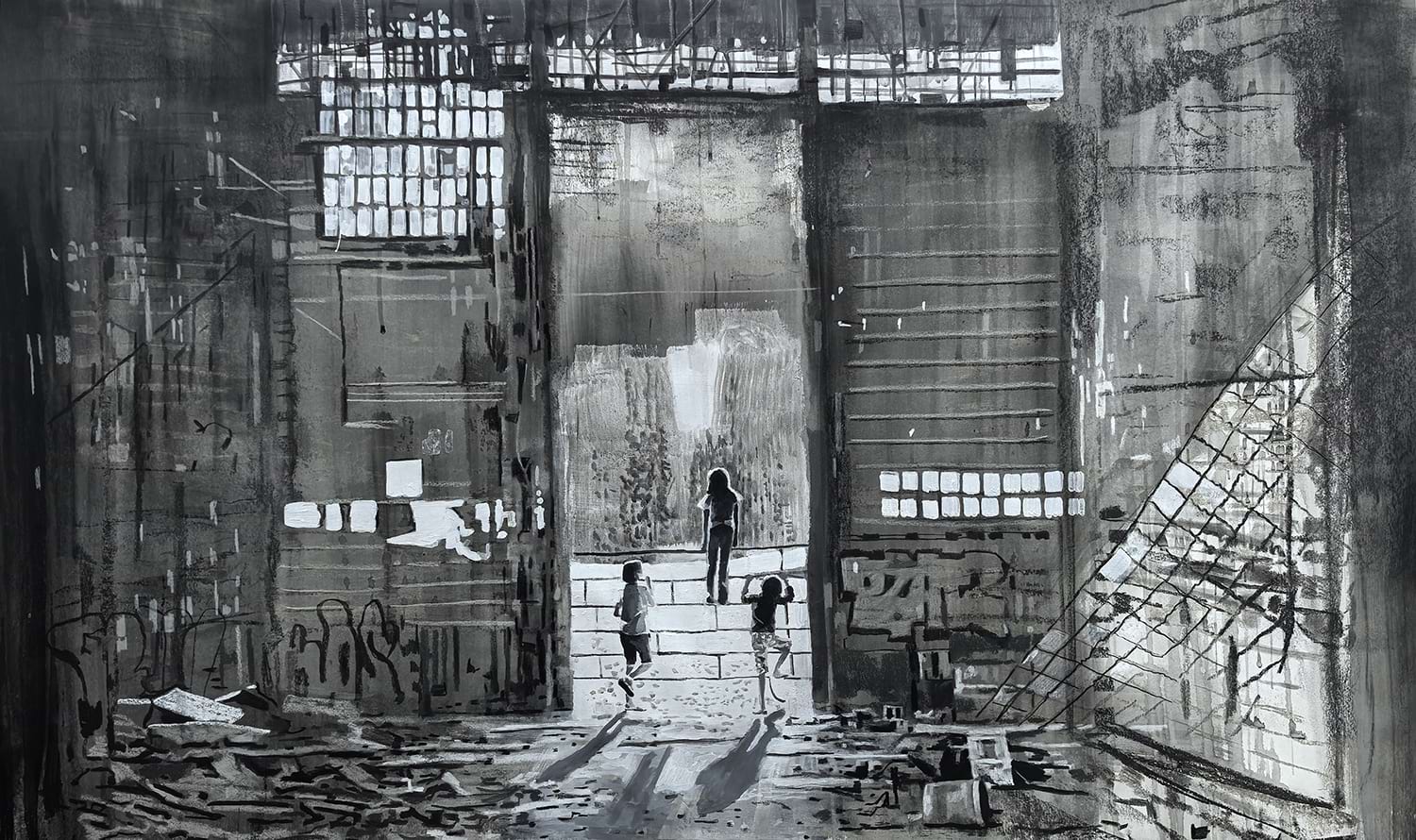 Sidar Baki, Untitled, 2025, mixed media on paper , 96 x 151 cm