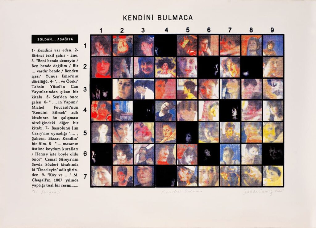 Sabire Susuz, Kendini Bulmaca, 2003, serigrafi, 105x145cm, 2/5 Ed.