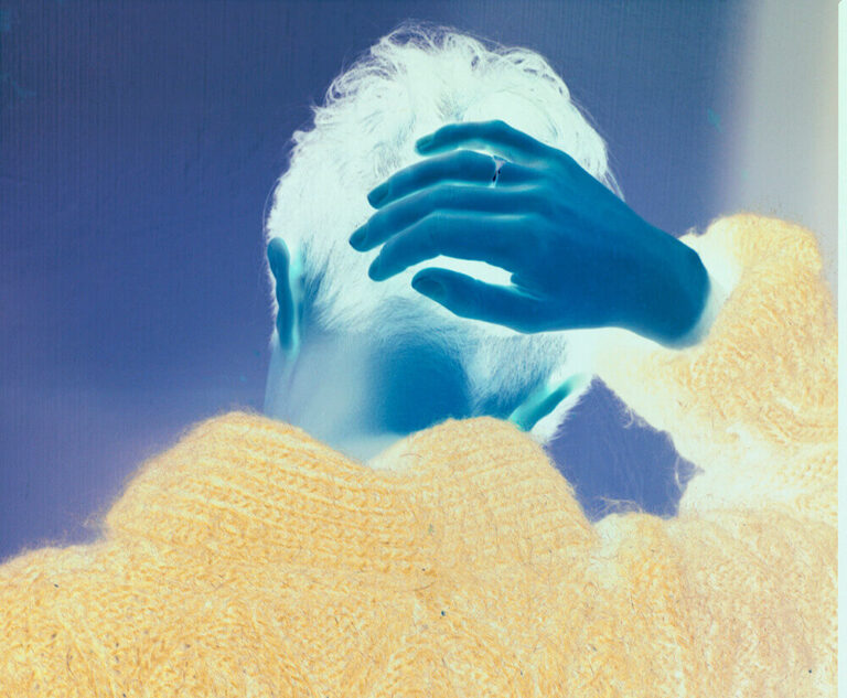 Jyll Bradley, "Self-Portrait with Jumper" 1987-2024 (solarised), 2025