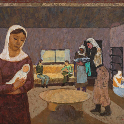 Nuri İyem, Enteriyör, tüyb, 80x120 cm, 1987-88-89