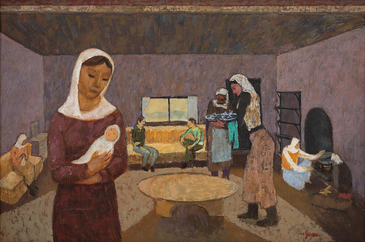 Nuri İyem, Enteriyör, tüyb, 80x120 cm, 1987-88-89