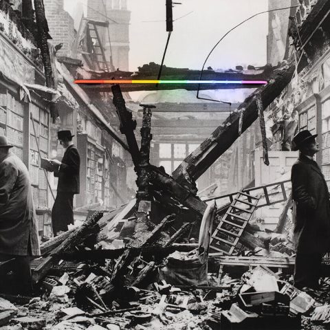 Sarkis, Arc-en-ciel comme mesure n°5, 2022 Alüminyum üzerine sıvanmış Fineart baskı, neon, 120 x 159 cm