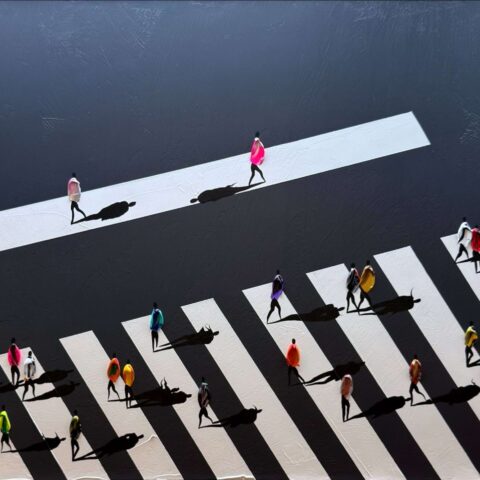 Güneş Çağlarcan, Creating Your Own Path, Tuval üzerine karışık teknik, 80x120 cm, 2025