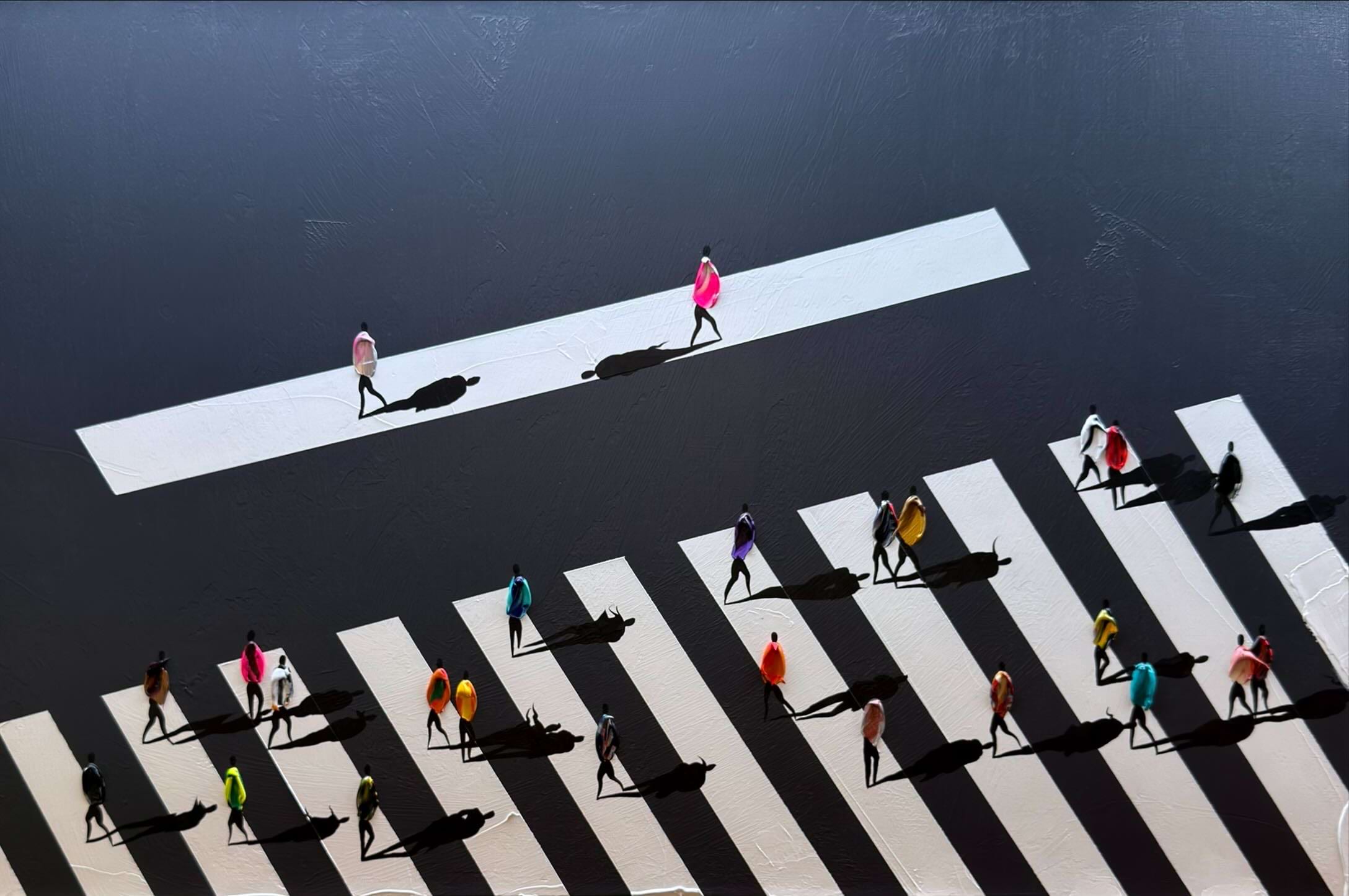 Güneş Çağlarcan, Creating Your Own Path, Tuval üzerine karışık teknik, 80x120 cm, 2025