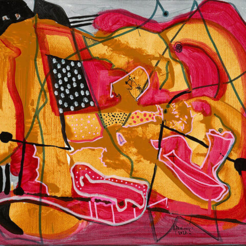 Artin Demirci, İsimsiz 12, tuval üzerine akrilik, 2020, 30x35cm
