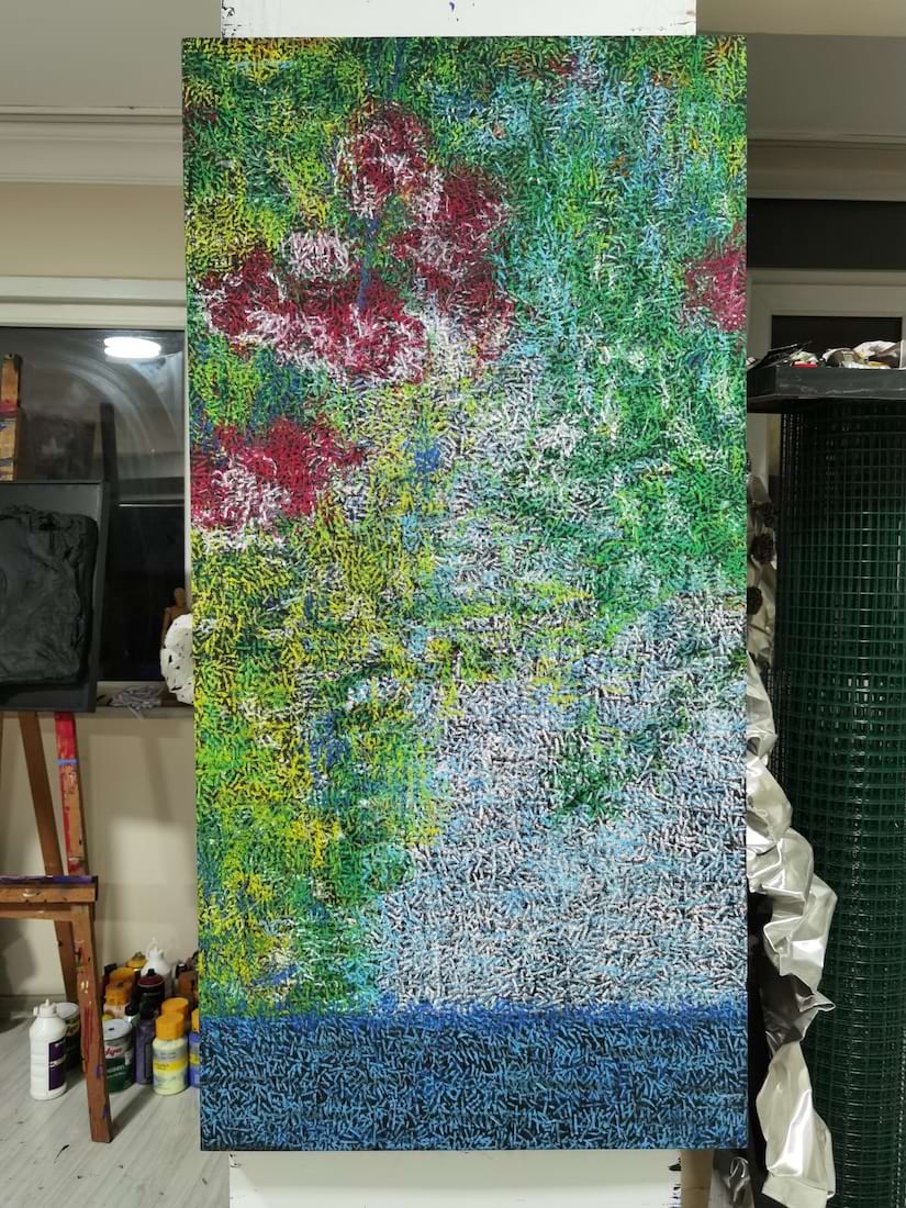 Ertuğrul Berberoğlu, Doğal Erotizm, 120x60 cm, Tü yağlı mum pastel boya ve akrilik boya, 2026
