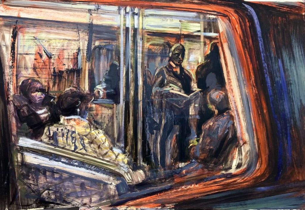Emel Başarık, Pencereden, 102x71, kağıt üz. y.b., 2017