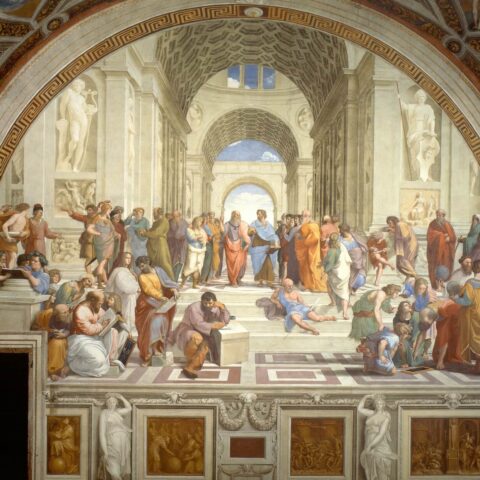 Raffaello Sanzio, Atina Okulu (Scuola di Atene), 1509-1511, 500 cm × 770 cm, Apostolik Sarayı, Vatikan