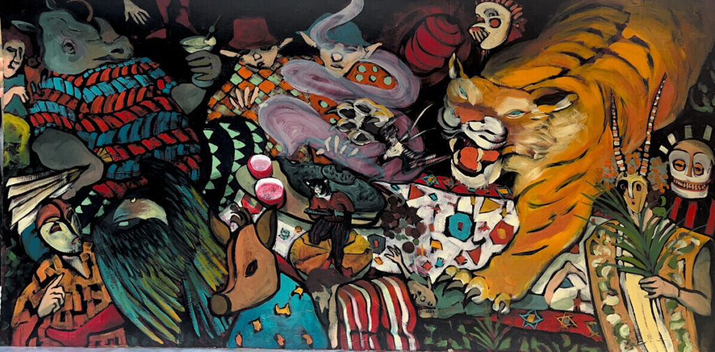 Su Alara Acerol "Through Chaos" 2026 Karton üzerine yağlı boya, 60 x 120 cm.