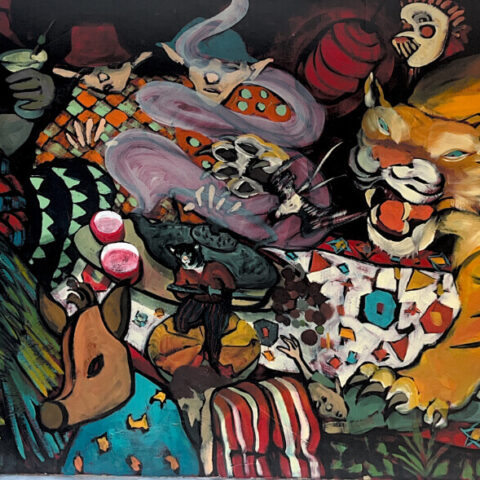 Su Alara Acerol "Through Chaos" 2026 Karton üzerine yağlı boya, 60 x 120 cm.