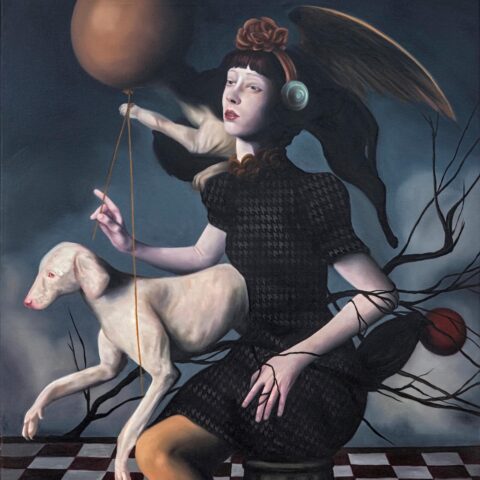 Gülin Hayat Topdemir, A Silent Alliance with the Hound, Tuval üzerine yağlı boya, 80 x 75 cm, 2026