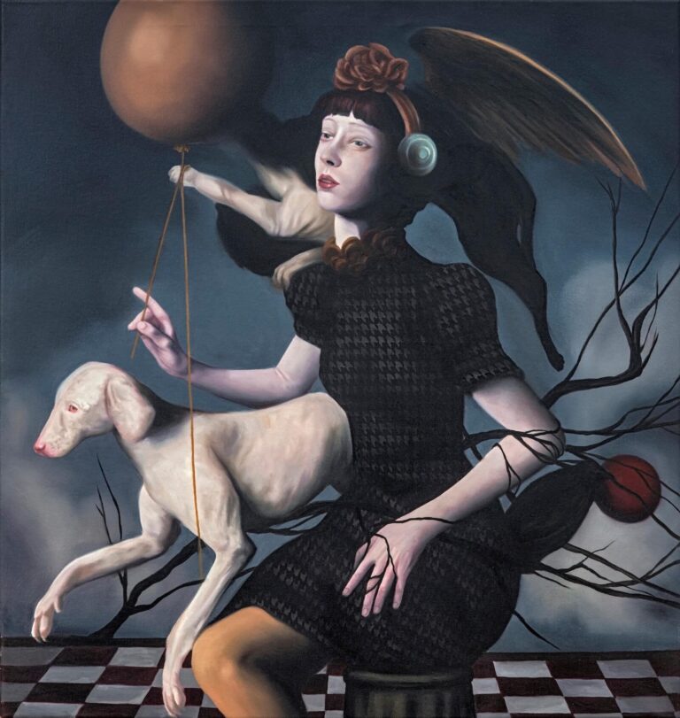 Gülin Hayat Topdemir, A Silent Alliance with the Hound, Tuval üzerine yağlı boya, 80 x 75 cm, 2026