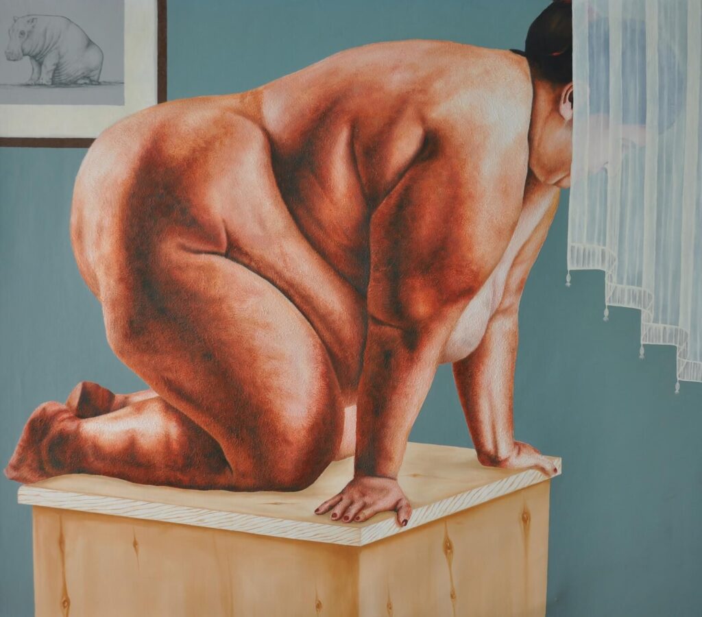 Taylan Mintaş, Diz Çökmüş Kadın-II, Çağdaş Bedenler -VII, 118x135 cm , 2020