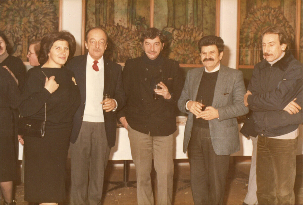 Sağdan sola: Alaettin Aksoy, Cevat Çapan, Özer Kabaş, tahminî 1980’ler Salt Araştırma, Özer Kabaş Arşivi