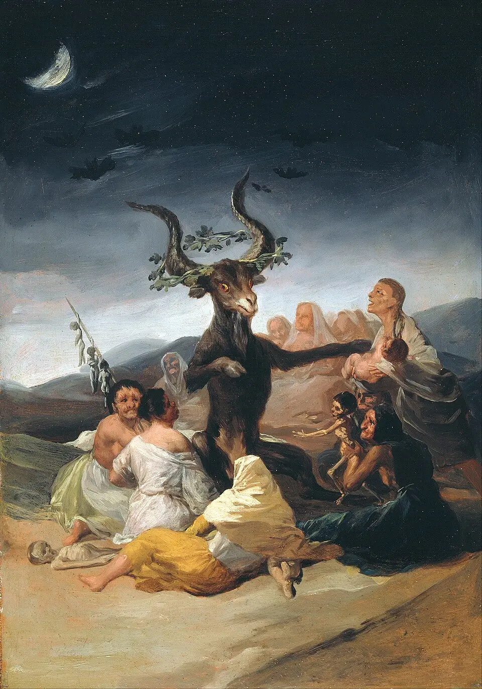 Francisco Goya, "Cadılar Ayini" (El Aquelarre / Witches' Sabbath), 1797–1798, Tuval üzerine yağlıboya, Romantizm.
